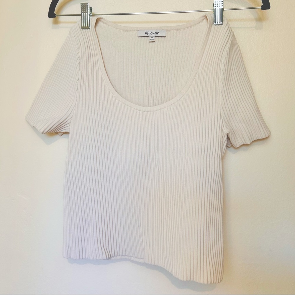 MADEWELL Ottoman Crop Top in Ivory